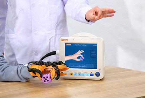 En bra hjälpare för terapeuter——Applicering av bärbar handrehabiliteringsutru...